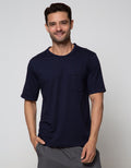 Cole Short Sleeve T-Shirt Lounge Top Solid Pocket 1