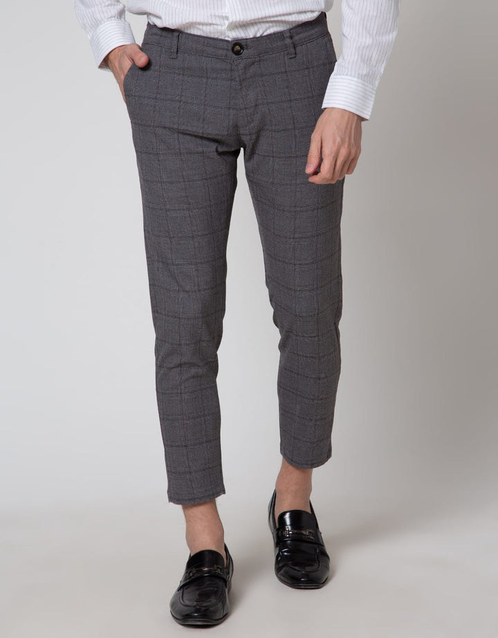 Andrew Smith Plaid Formal Celana Panjang Pria