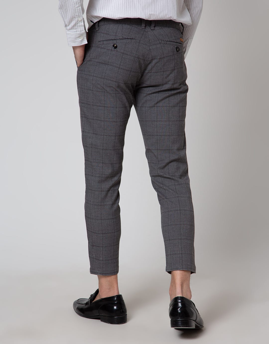 Andrew Smith Plaid Formal Celana Panjang Pria