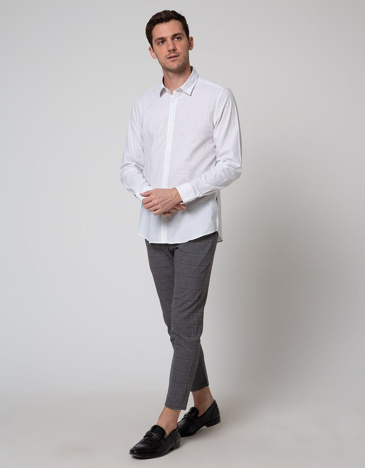 Andrew Smith Plaid Formal Celana Panjang Pria
