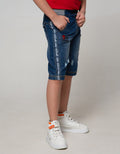 Marvel Short Pants Denim Spiderman Amazing Destroy