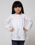 Little M Long Sleeve Shirt Embro Flower Butterfly
