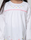 Little M Long Sleeve Shirt Embro Flower Butterfly