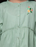 Little M Long Sleeve Shirt Blouse Dobby Kerah Ruffle Bordir