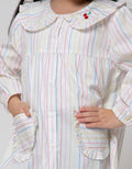 Little M Long Sleeve Shirt Blouse Salur Ruffle Kantong