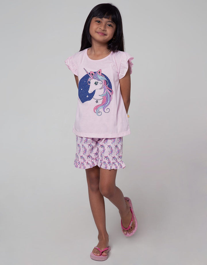 Little M Top - Bottom Set Tee Short Unicorn