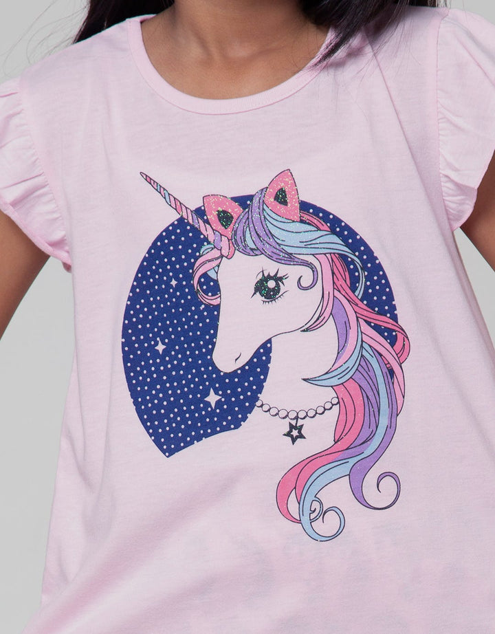 Little M Top - Bottom Set Tee Short Unicorn