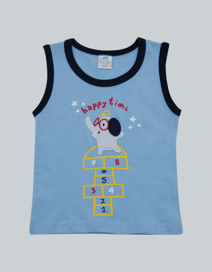 Pipiniko Short Sleeve T-Shirt Singlet Gajah Happy Time