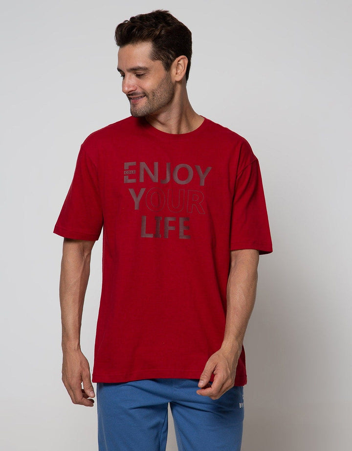 Cole Short Sleeve T-Shirt Print Enjoy Our Live Looks Embossed