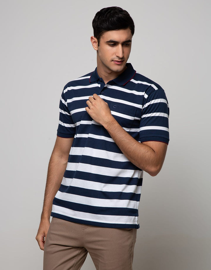 Cole Short Sleeve Polo Shirt Stripe Kombinasi