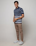 Cole Short Sleeve Polo Shirt Stripe Kombinasi