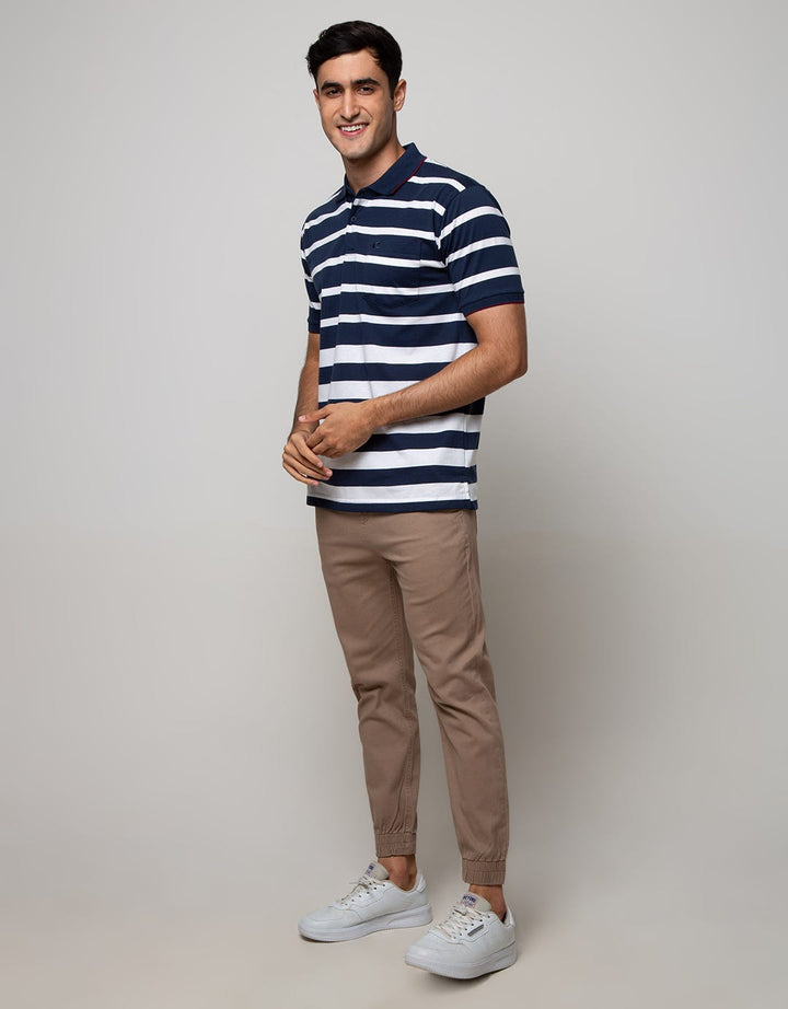 Cole Short Sleeve Polo Shirt Stripe Kombinasi