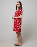 Nevada Short Sleeve Midi Dress Christmas Cat