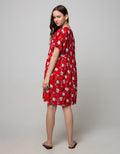 Nevada Short Sleeve Midi Dress Christmas Cat