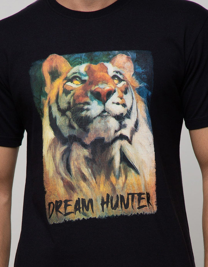 T Zone Short Sleeve T-Shirt Fotoprint Animal Dream Hunter