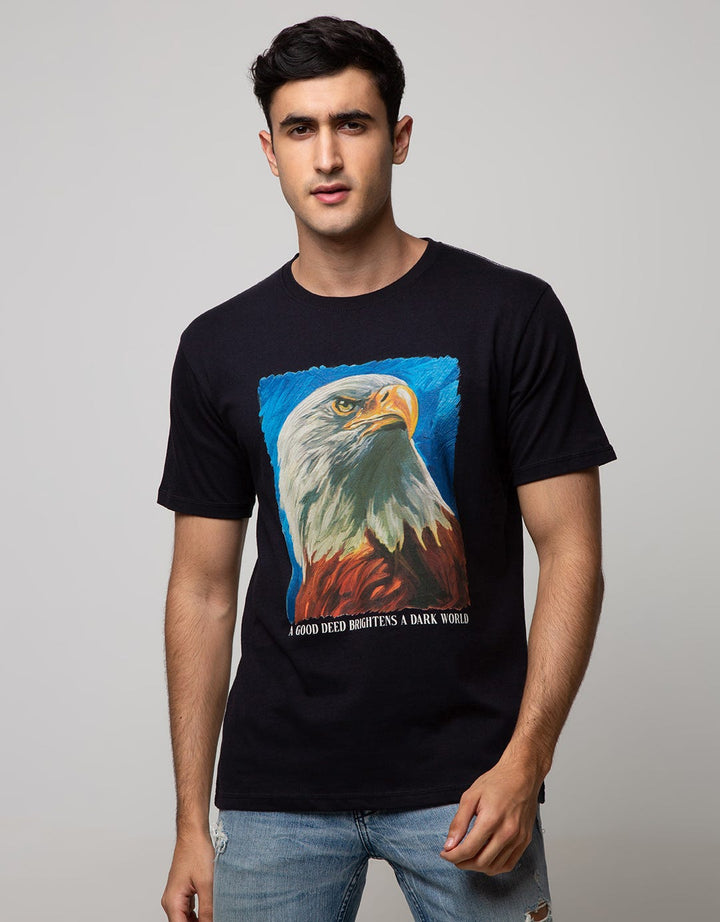 T Zone Short Sleeve T-Shirt Photoprint Animal Eagle