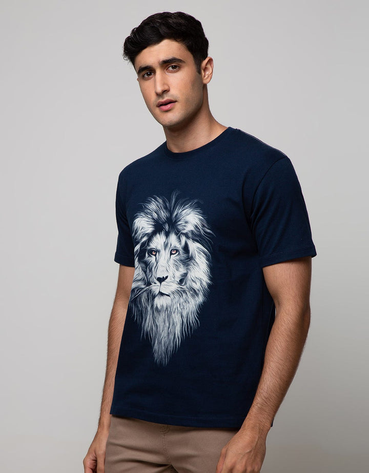 T Zone Short Sleeve T-Shirt Photoprint Animal Lion