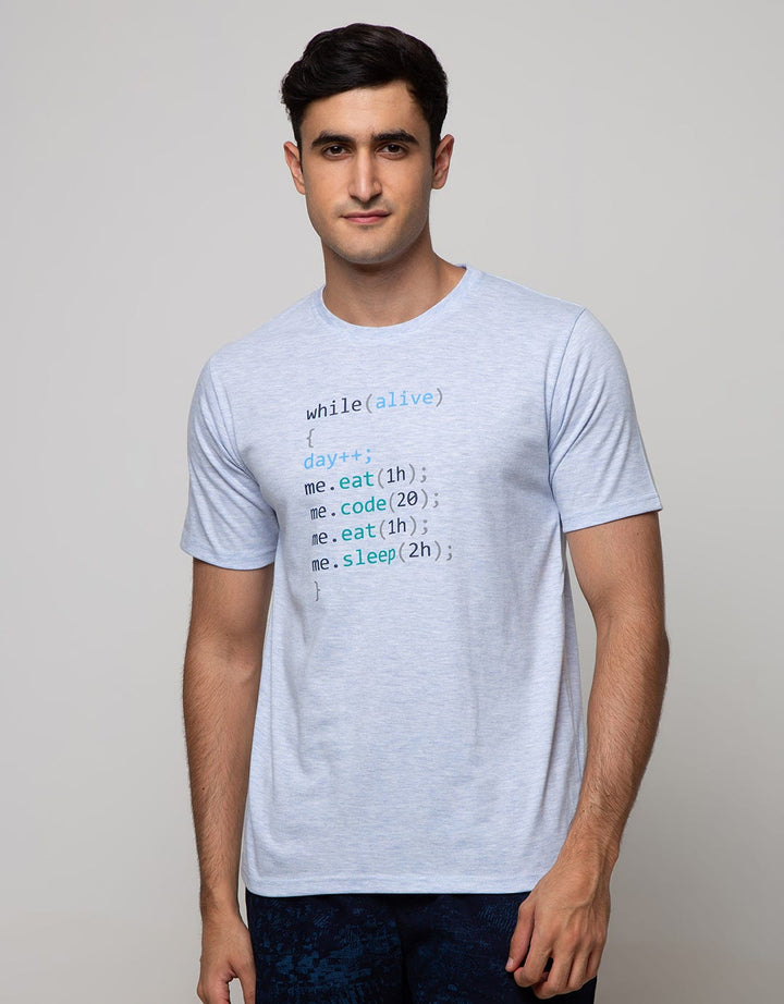 T Zone Short Sleeve T-Shirt Print Graphic Theme Comp Coding