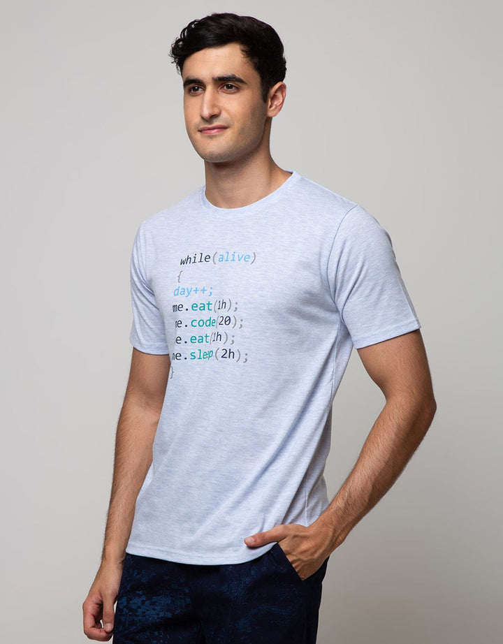 T Zone Short Sleeve T-Shirt Print Graphic Theme Comp Coding