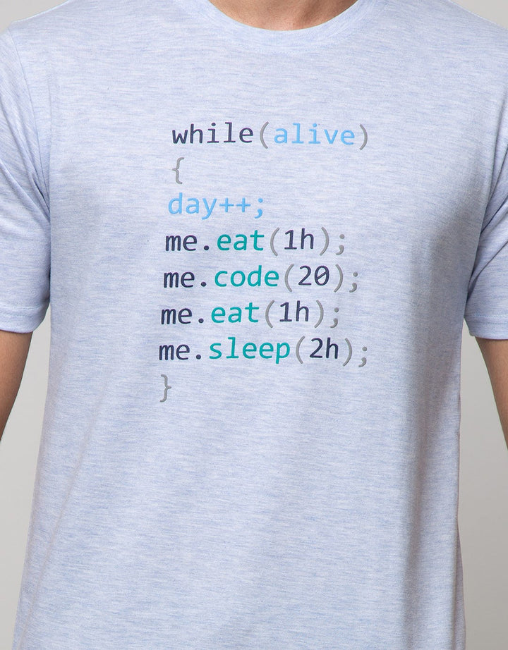 T Zone Short Sleeve T-Shirt Print Graphic Theme Comp Coding