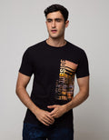 T Zone Short Sleeve T-Shirt Photoprint City Cevron Graphic