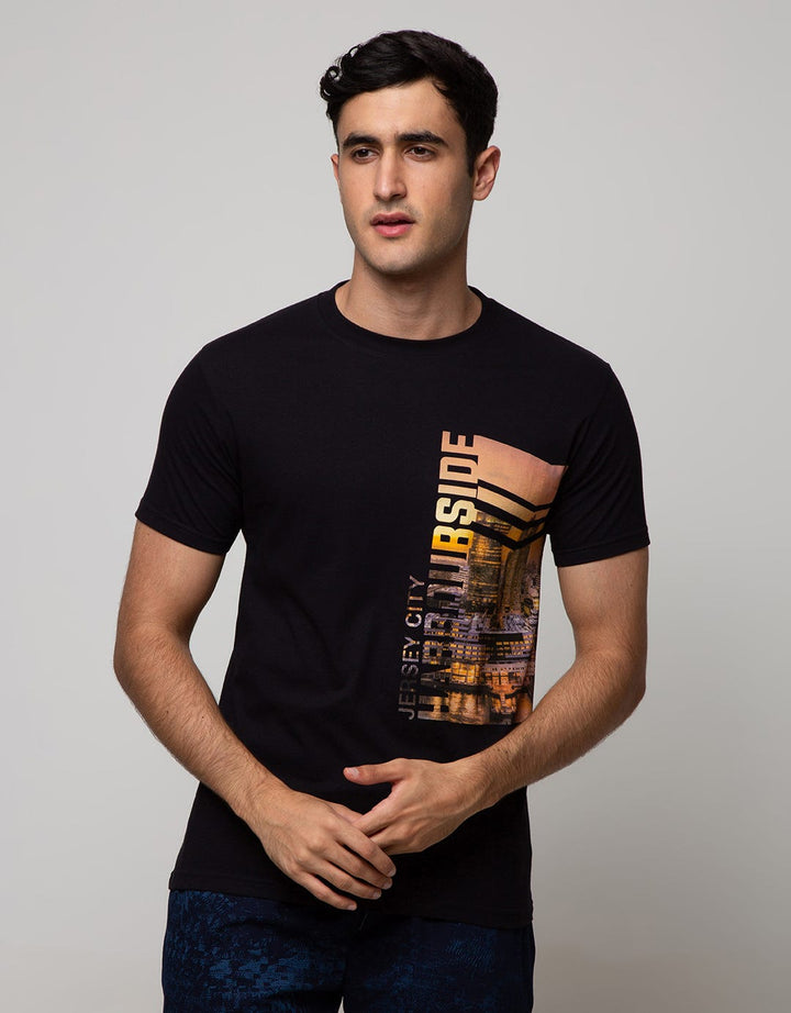 T Zone Short Sleeve T-Shirt Photoprint City Cevron Graphic