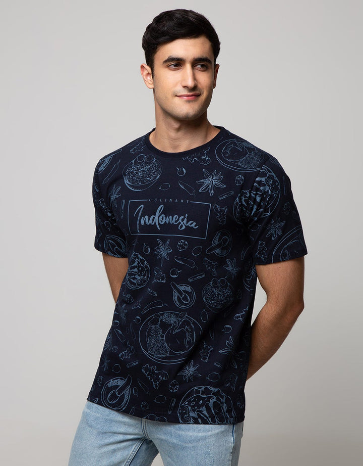 T Zone Short Sleeve T-Shirt Print Ind Food Fullprint