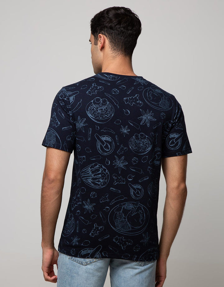 T Zone Short Sleeve T-Shirt Print Ind Food Fullprint