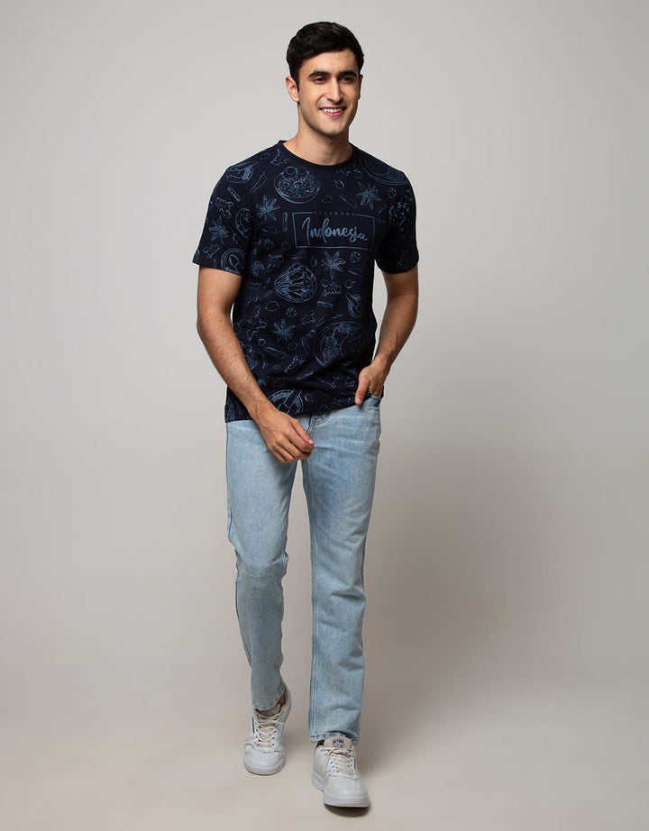 T Zone Short Sleeve T-Shirt Print Ind Food Fullprint