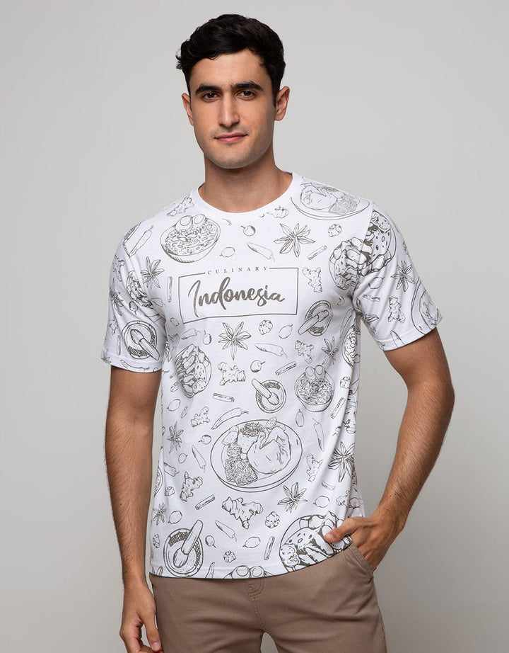 T Zone Short Sleeve T-Shirt Print Ind Food Fullprint