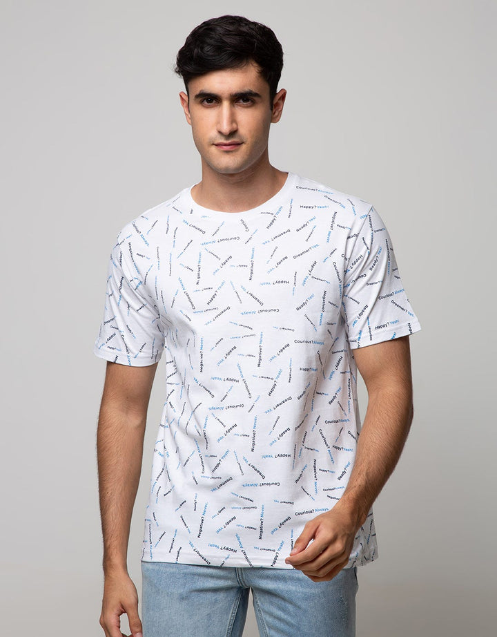 T Zone Short Sleeve T-Shirt Print Statement Typography