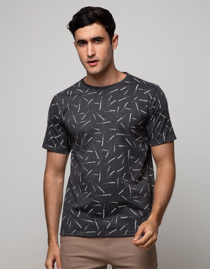 T Zone Short Sleeve T-Shirt Print Statement Typography