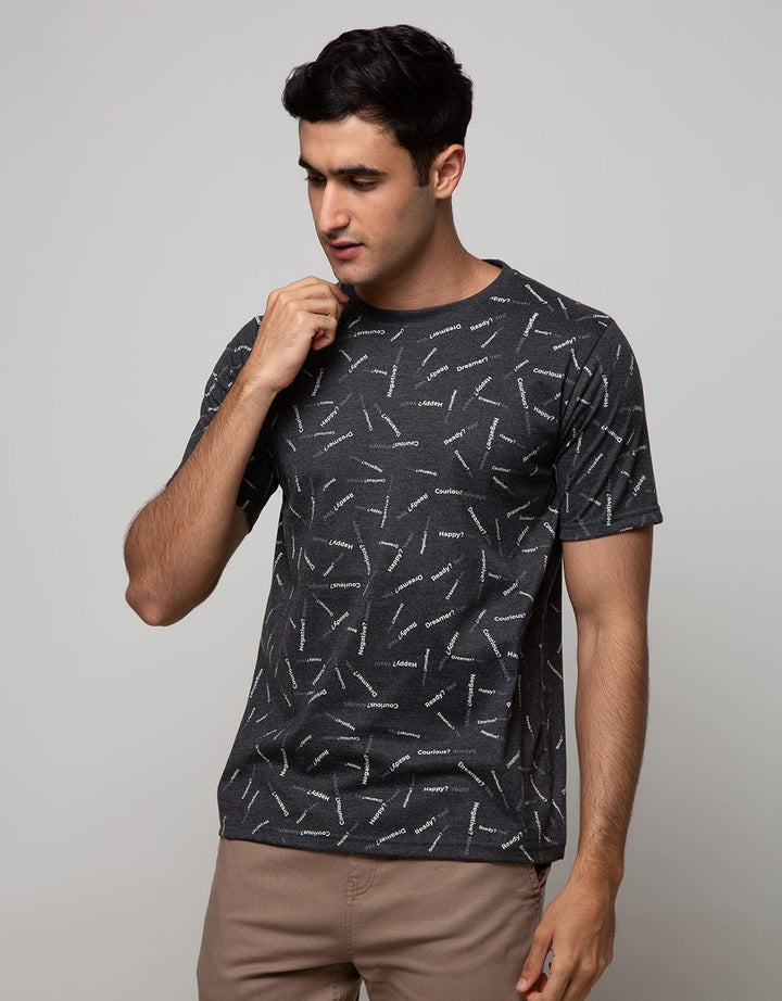 T Zone Short Sleeve T-Shirt Print Statement Typography