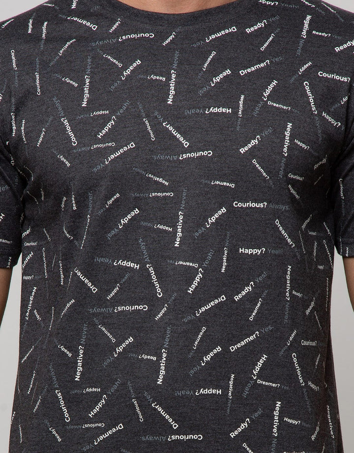 T Zone Short Sleeve T-Shirt Print Statement Typography