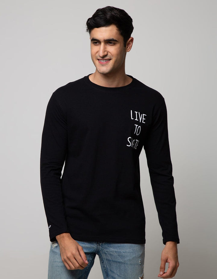 T Zone Long Sleeve T-Shirt Print Live To Skate