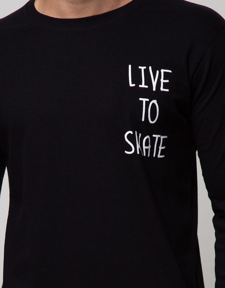 T Zone Long Sleeve T-Shirt Print Live To Skate