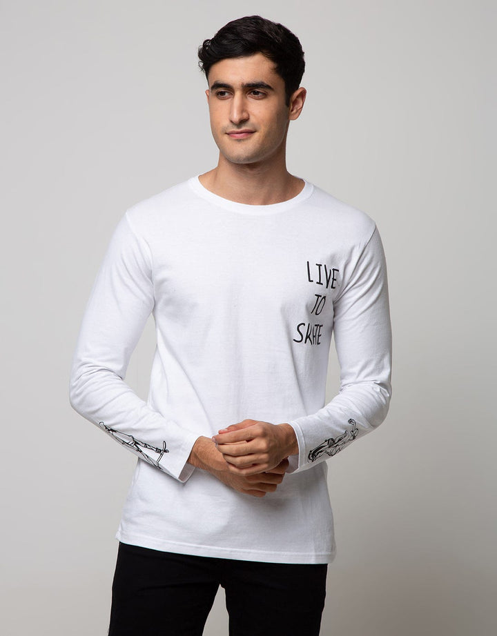 T Zone Long Sleeve T-Shirt Print Live To Skate