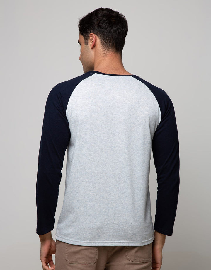 T Zone Long Sleeve Raglan T-Shirt Print Geometric