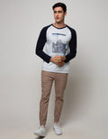 T Zone Long Sleeve Raglan T-Shirt Print Geometric