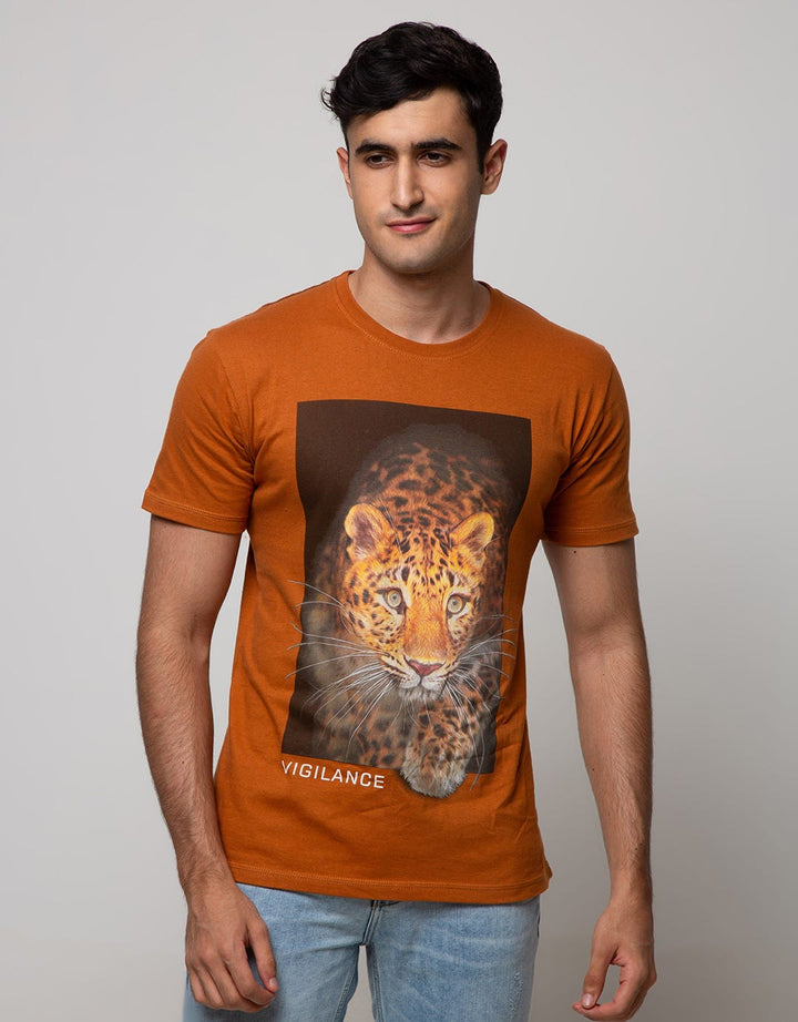 T Zone Short Sleeve T-Shirt Photoprint Animal Tiger