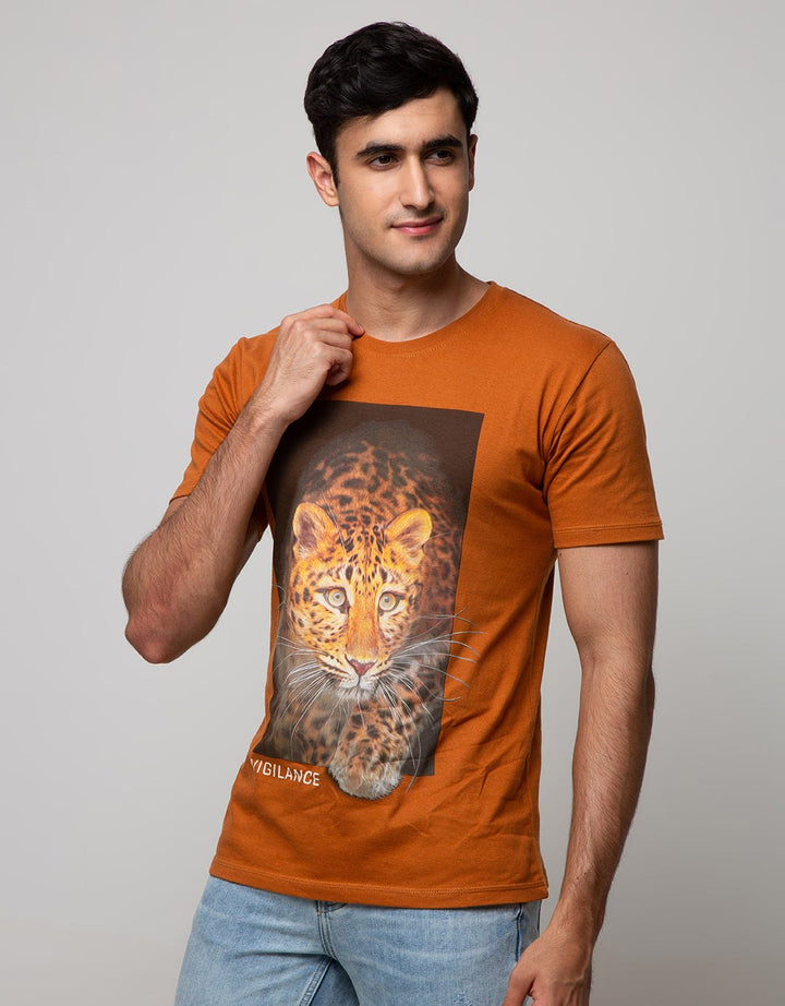 T Zone Short Sleeve T-Shirt Photoprint Animal Tiger