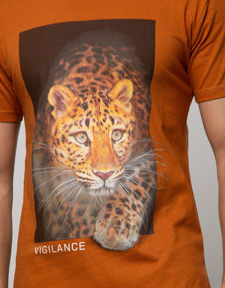 T Zone Short Sleeve T-Shirt Photoprint Animal Tiger
