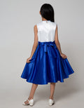 Donita Dress Party Anak Flower Bordir Skirt Electric Blue