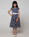 Donita Dress Party Anak Brokat Navy List