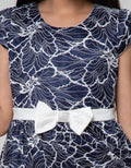Donita Dress Party Anak Brokat Navy List