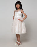 Donita Dress Party Anak Tille Cream Flower