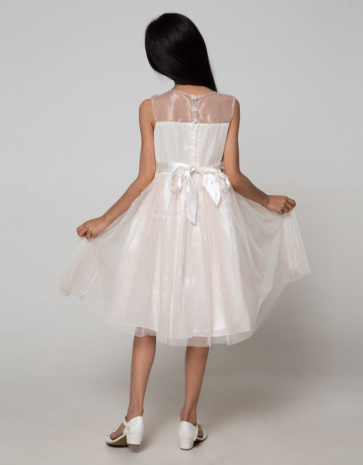 Donita Dress Party Anak Tille Cream Flower