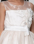 Donita Dress Party Anak Tille Cream Flower