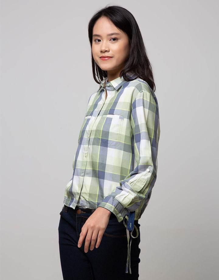 Nevada Long Sleeve Shirt Top Rayon Check