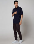 Cole Short Sleeve Polo Shirt Basic Solid Jaquard Collar